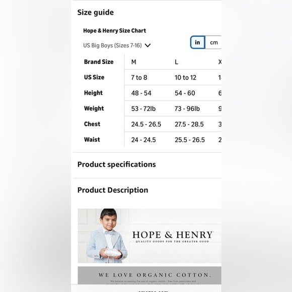 Hope & Henry Gray Kids Polo Shirt Organic 100% Cotton - Picture 5 of 5